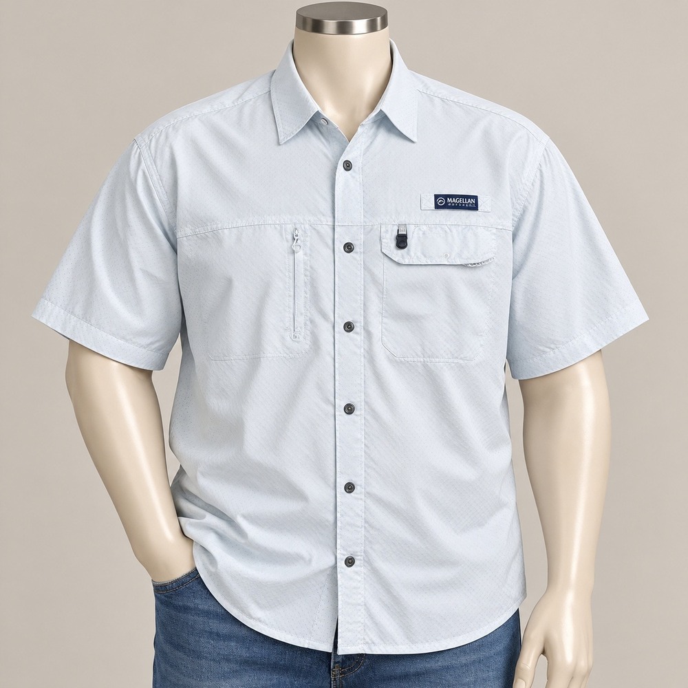 Magellan Outdoors Pro Fish Shirt Mens 3XL Blue Short Sleeve Vented